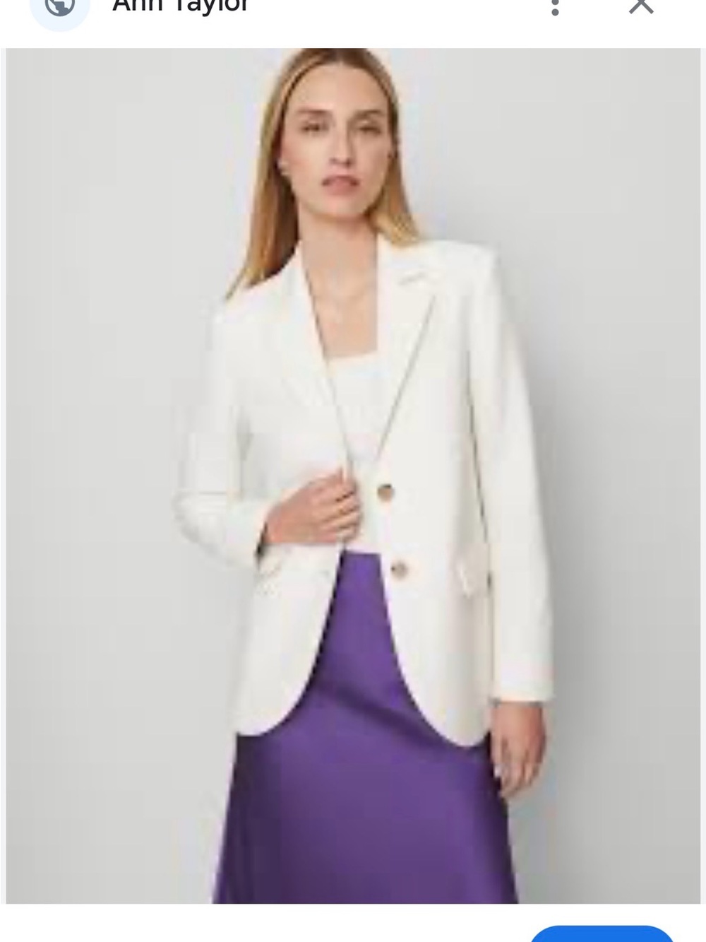 Ann Taylor Madison Winter White Single-Button Tailored Blazer 8P - Picture 6 of 8
